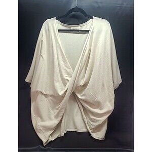 Anthropologie Twist Front Dolman Wrap Cape Shrug Shawl Cream Viscose Blend OS